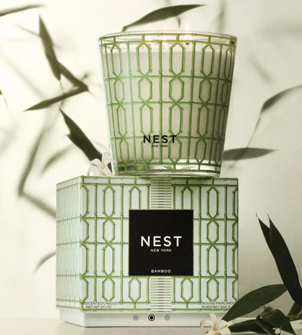 Bamboo Decorative 3 Wick Candle - Image 2