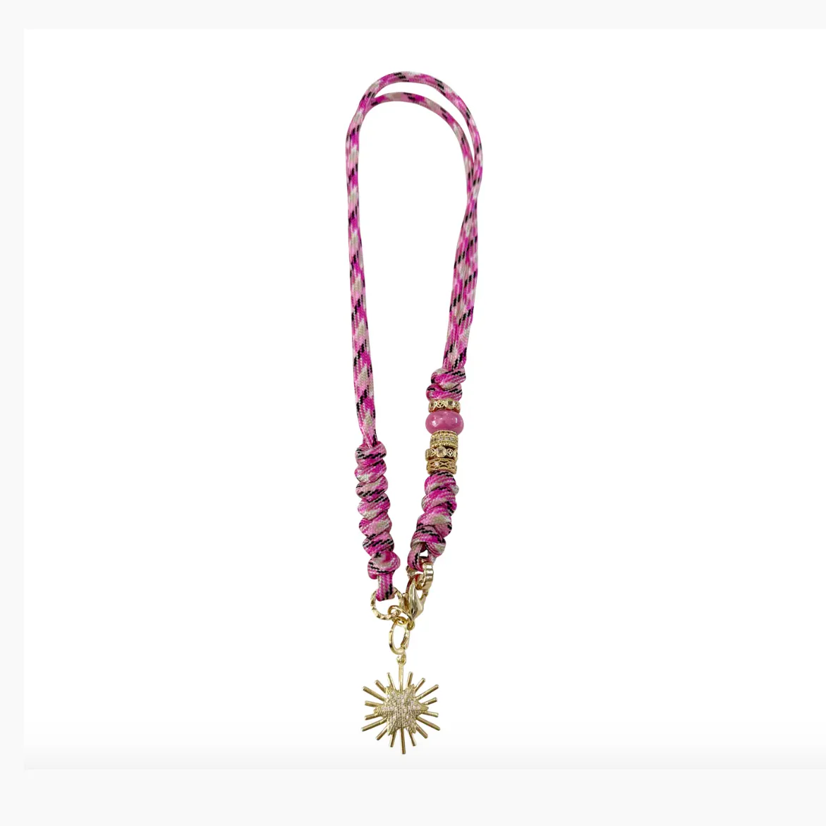 Johnny Light Pink Rope Necklace with Bright Star Charm