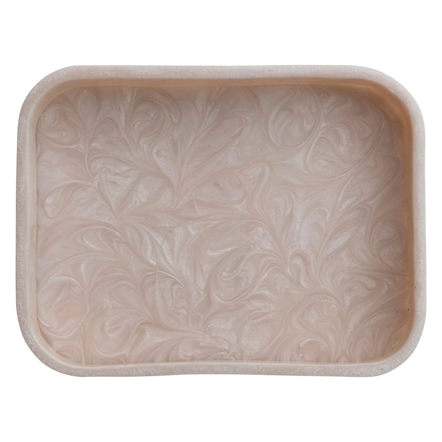 Marbled Resin Tray, Pearlized Finish, Pink - Image 2