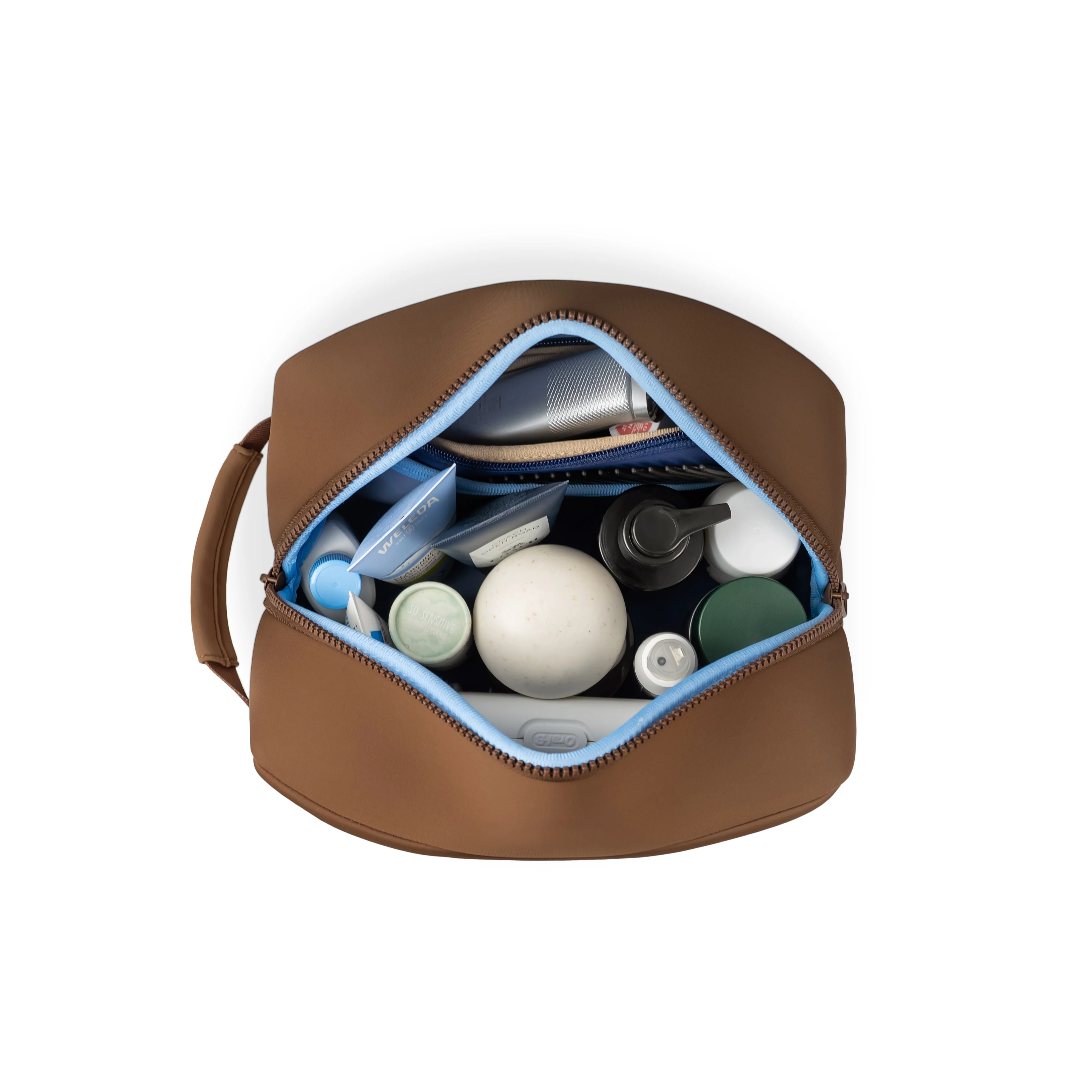 Neoprene Dopp - Kit Chocolate/ Pearl Blue - Image 2