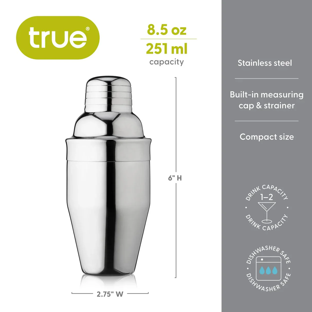 Stainless Steel Cocktail Shaker - Image 3