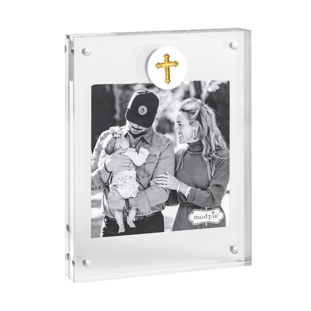 White Cross Medallion Acrylic Frame